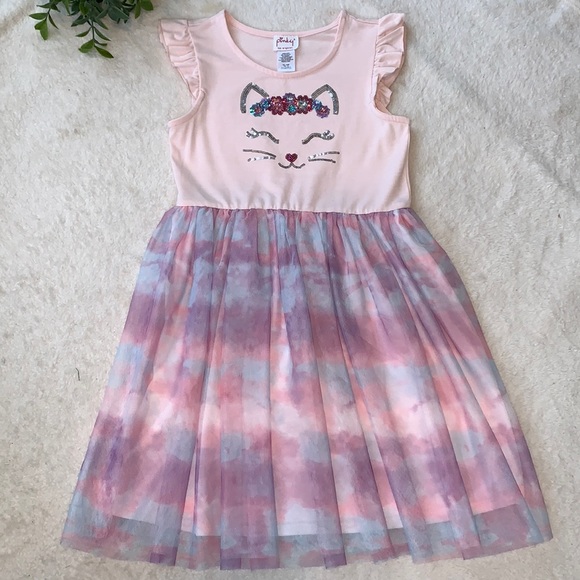 Pinky Other - Pinky 10 Sequin Cat Pink & Purple Tulle Dress EUC